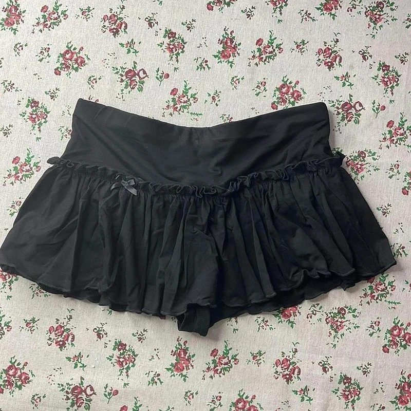 Spódniczka mini w kropki streetwear Y2K Harajuku Czarny
