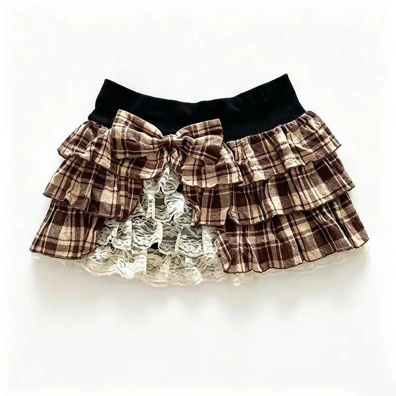 Spódniczka mini w kropki streetwear Y2K Harajuku Fioletowy
