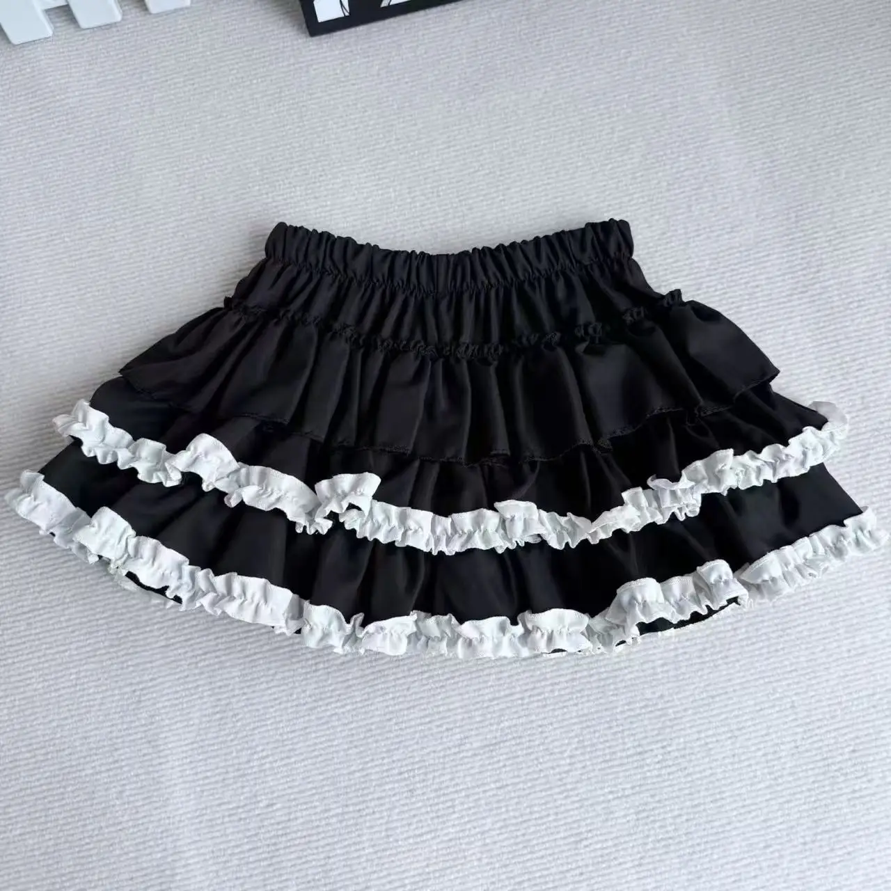 Spódniczka mini lolita koronkowa puchata A-line Y2K Brązowy