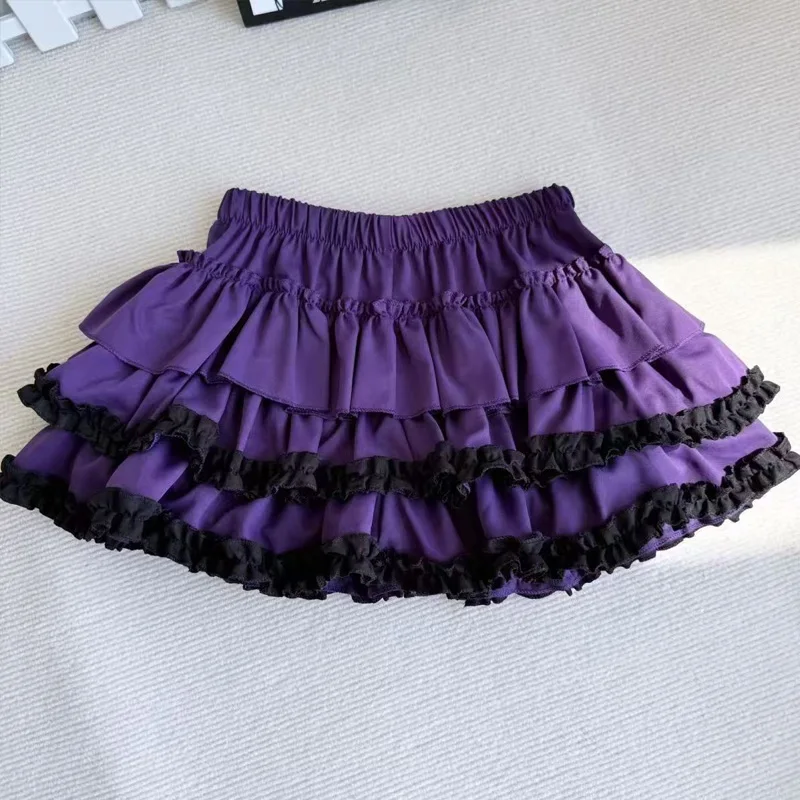 Spódniczka mini lolita koronkowa puchata A-line Y2K Czarny