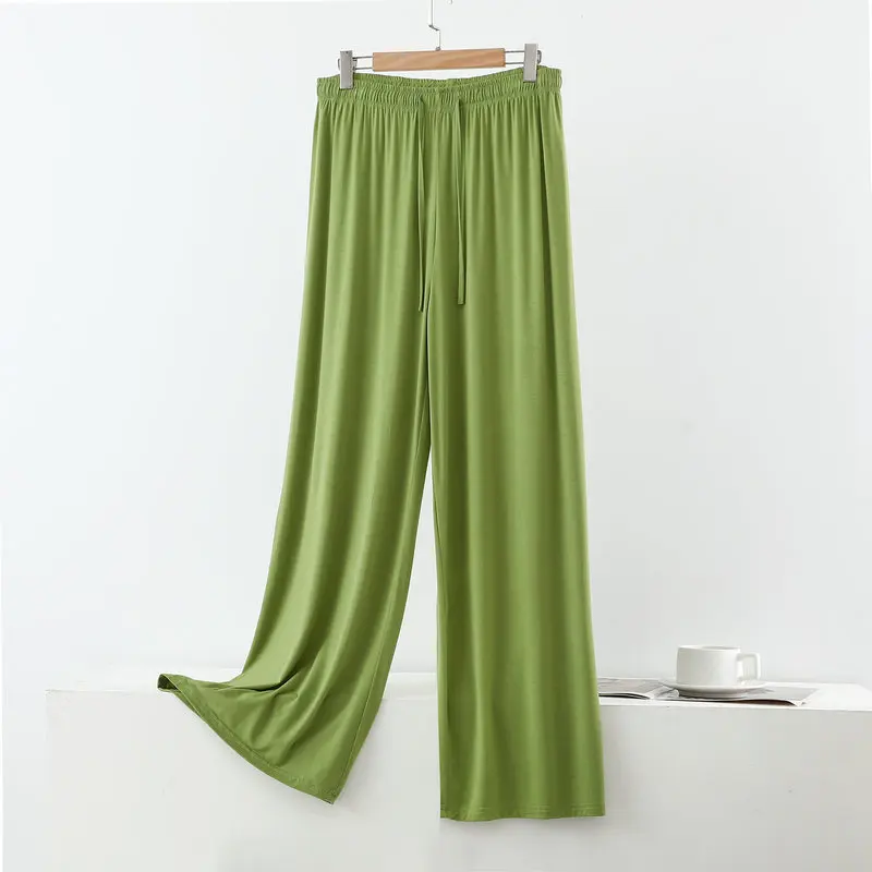 Spodnie do spania z modalu z szerokimi nogawkami plus size Ciemnoszary