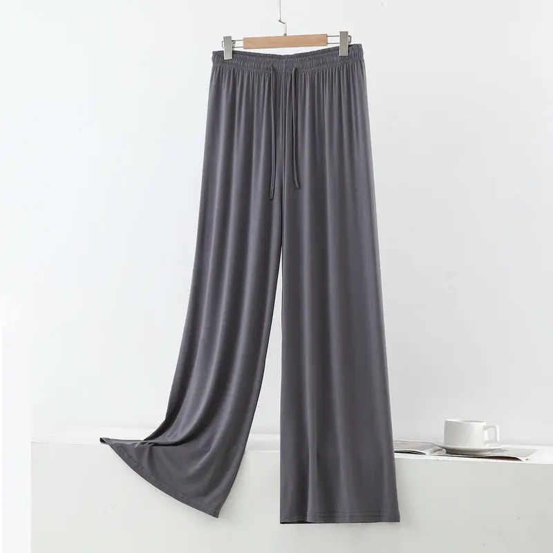 Spodnie do spania z modalu z szerokimi nogawkami plus size Khaki