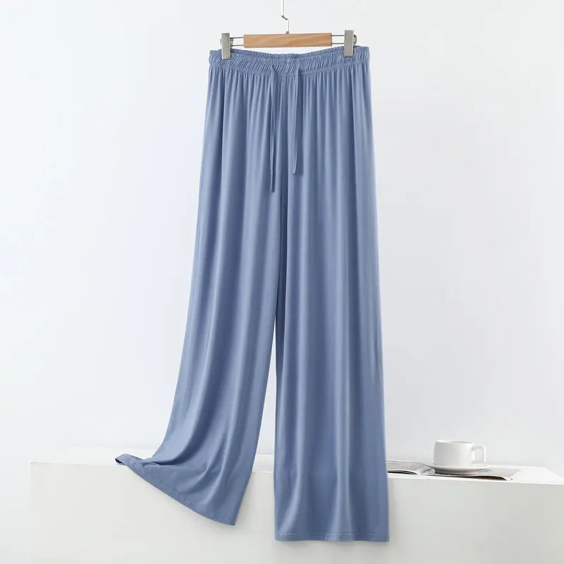Spodnie do spania z modalu z szerokimi nogawkami plus size Różowy