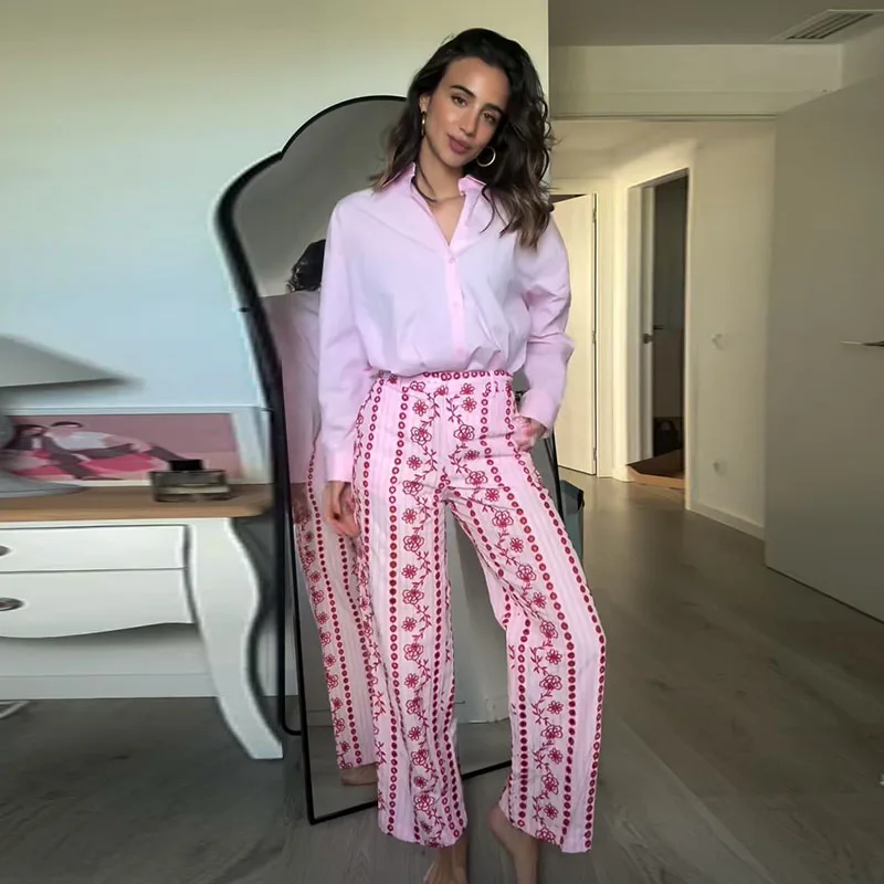 Spodnie w paski Y2K vintage, luźny krój sierpia, streetwear Ciemny niebieski