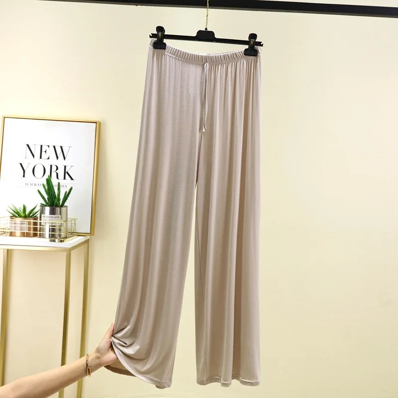 Spodnie damskie plus size z szerokimi nogawkami Niebieski