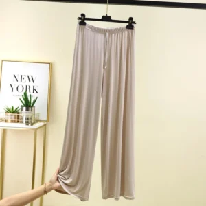 Spodnie plus size z szerokimi nogawkami i wysokim stanem Niebieski