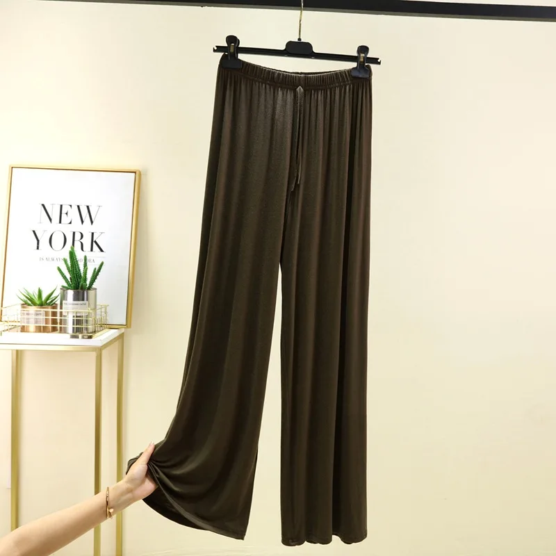 Spodnie damskie plus size z szerokimi nogawkami Złoto