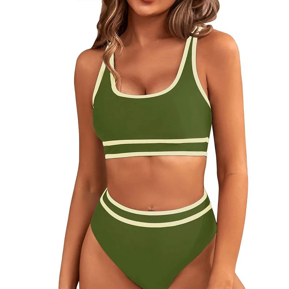Sportowe bikini z wysokim stanem, kolorowe Kolba