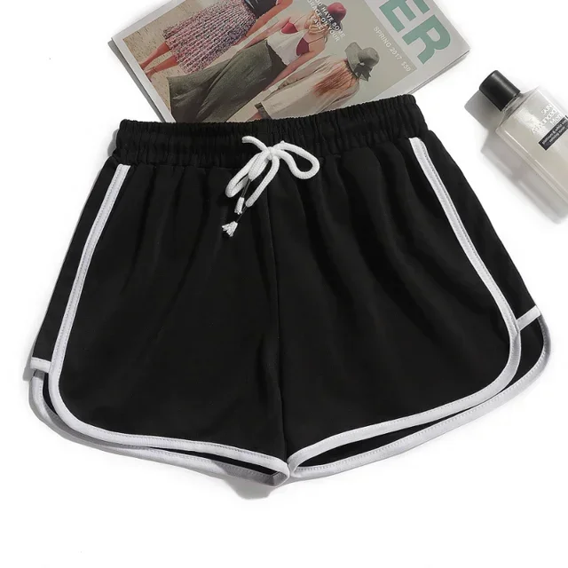 Sportowe szorty damskie do biegania oddychające plus size Czarny