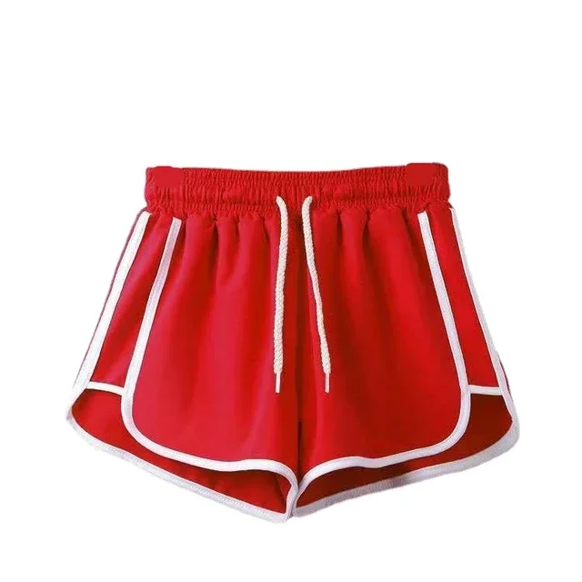 Sportowe szorty damskie do biegania oddychające plus size Czerwony