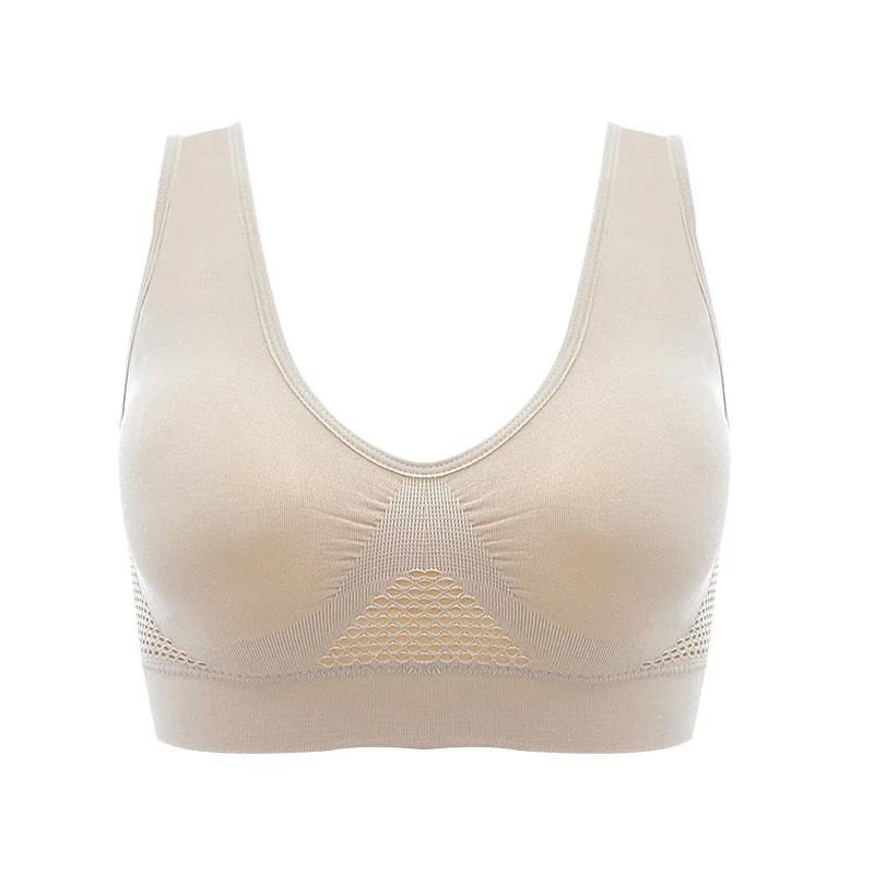 Sportowy biustonosz push-up do jogi i fitnessu Nude