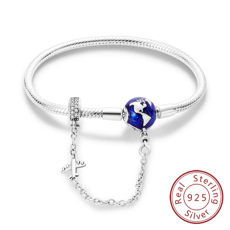 Srebrna bransoletka charm z sercem, płatkiem śniegu i kluczem 925 Cytrynowy żółty