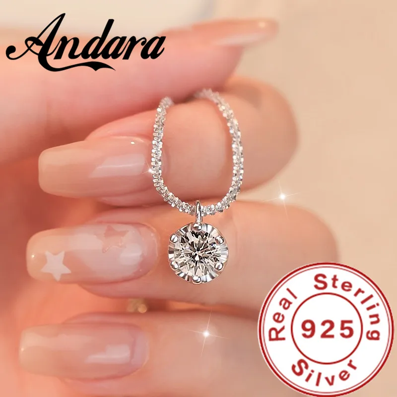Srebrny naszyjnik z cyrkoniami - elegancka biżuteria próby 925 Biały