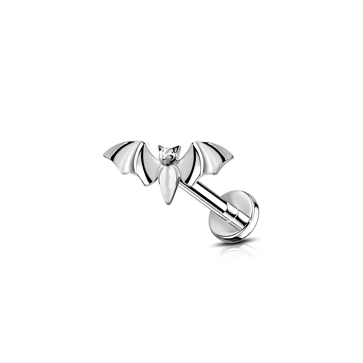 Stalowy labret z zawieszką – krzyż, pająk, wachlarz, chrząstka tragus Kolor jasnożółtego złota