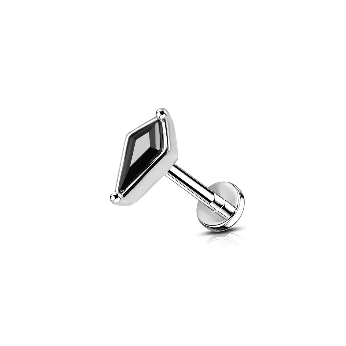 Stalowy labret z zawieszką – krzyż, pająk, wachlarz, chrząstka tragus Kolor różowego złota