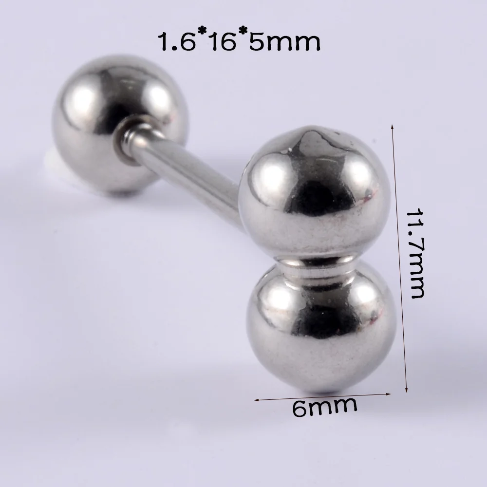 Stalowy piercing języka ze środkowym palcem – punk sztanga 316L Kolor różowego złota