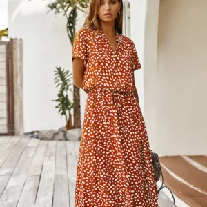 Sukienka koszulowa boho w kwiaty, styl vintage