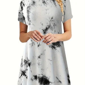 Sukienka letnia elegancka Plus Size dla pulchnych kobiet Szary