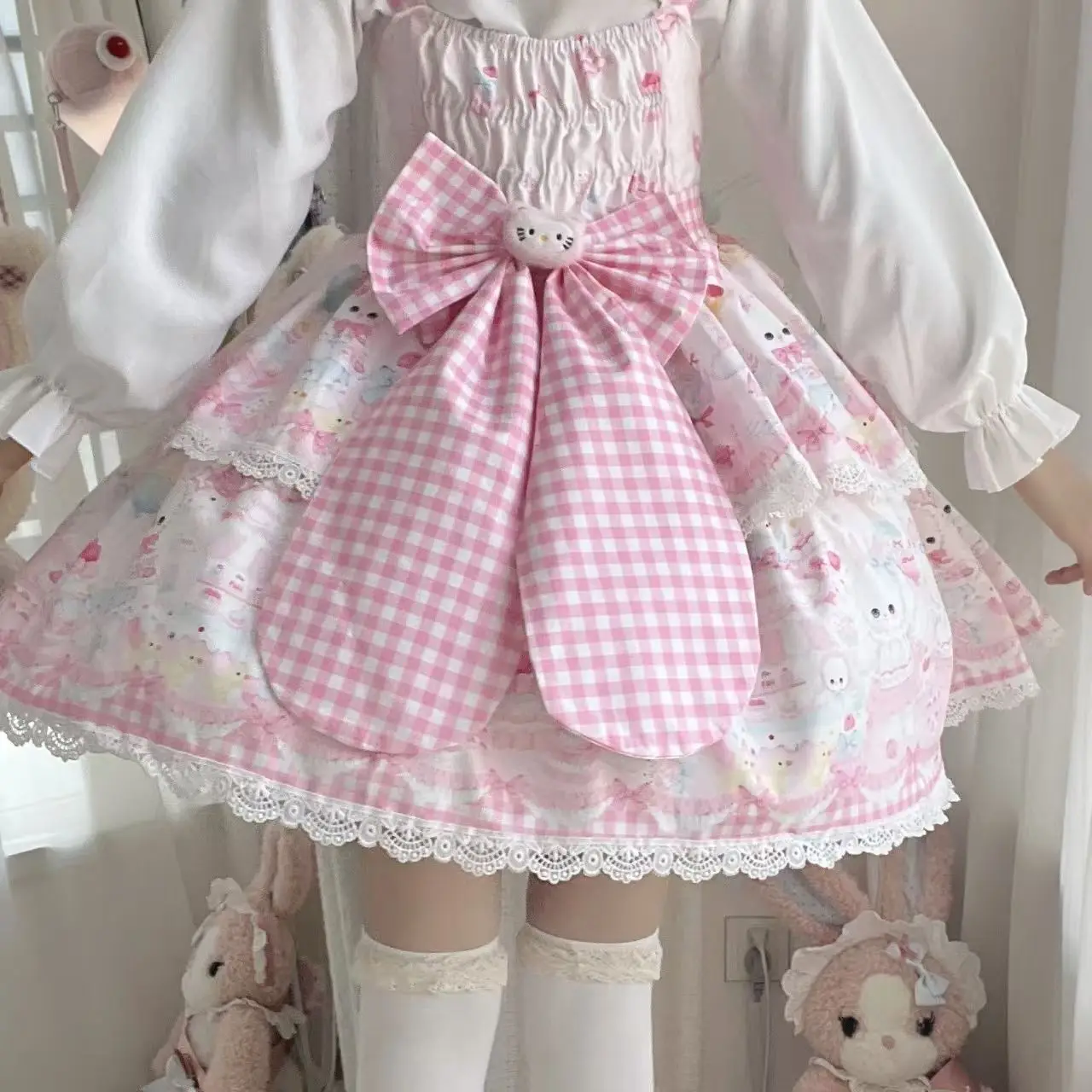 Sukienka Lolita JSK na szelkach żółty