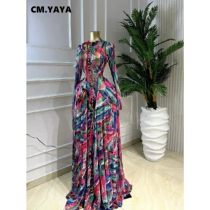 Sukienka maxi z długim rękawem i wzorem tie-dye Czarny