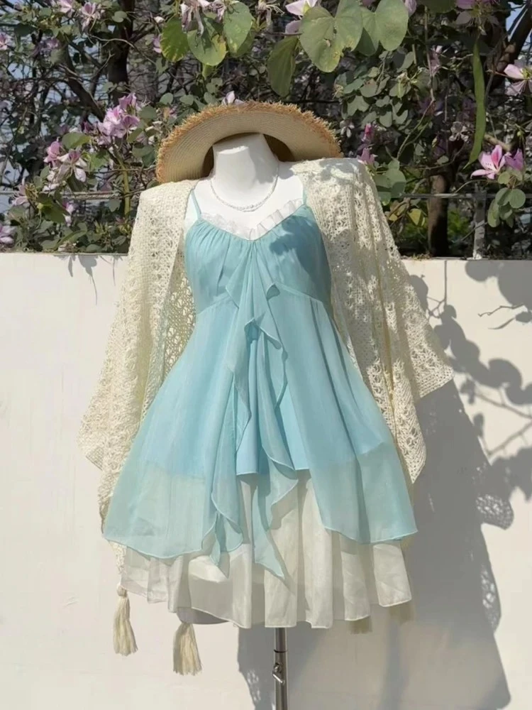 Sukienka mini vintage lolita gotycka na ramiączkach czarna Y2K Fioletowy
