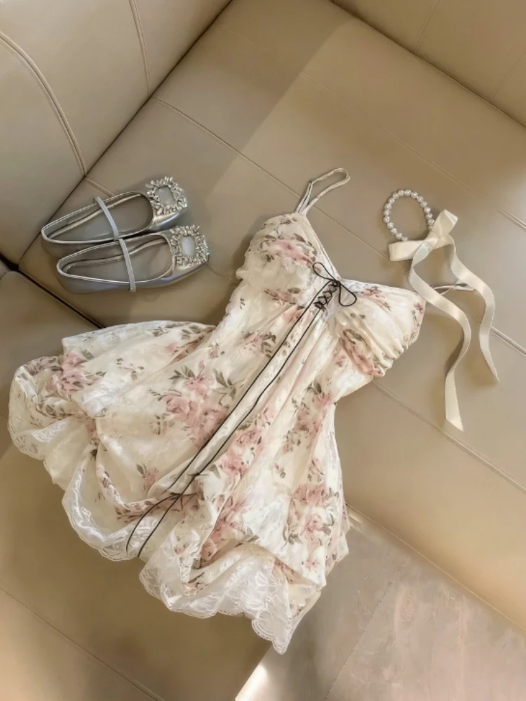 Sukienka mini w kratę bez rękawów w stylu koreańskim Jasny brąz
