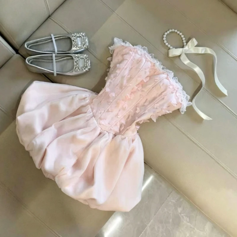 Sukienka mini w kratę bez rękawów w stylu koreańskim Jasny żółty