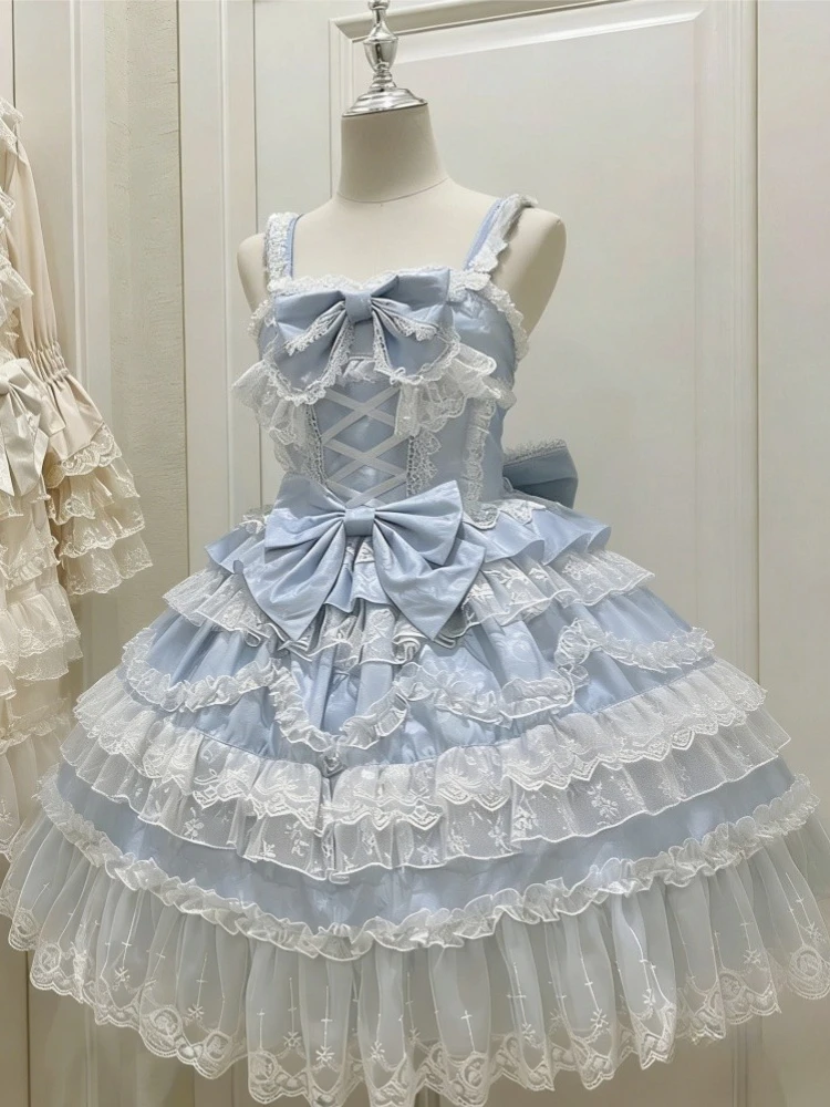 Sukienka mini z kokardą w stylu lolita i Y2k Czarny