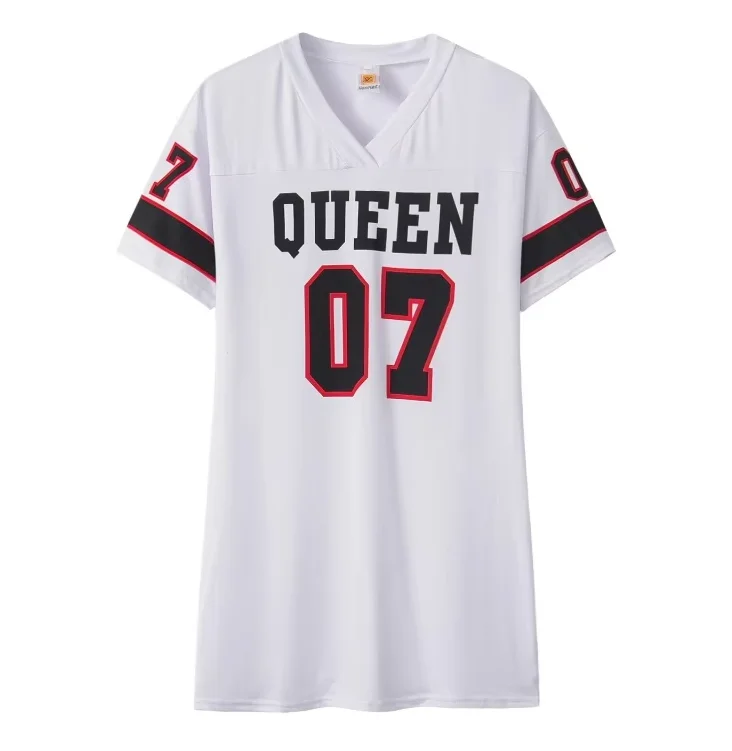 Sukienka sportowa z nadrukiem Queen streetwear Beżowy