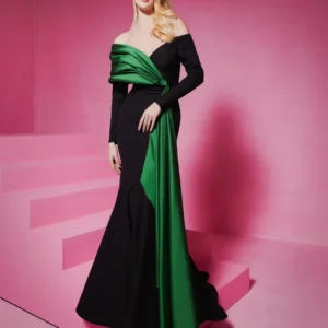 Suknia wieczorowa syrena z długim rękawem plus size As pic