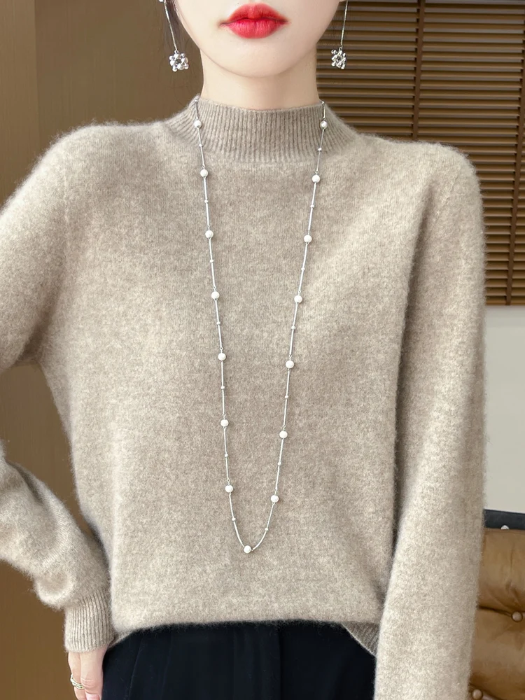 Sweter damski 100% wełna merino luźny klasyczny Głównik