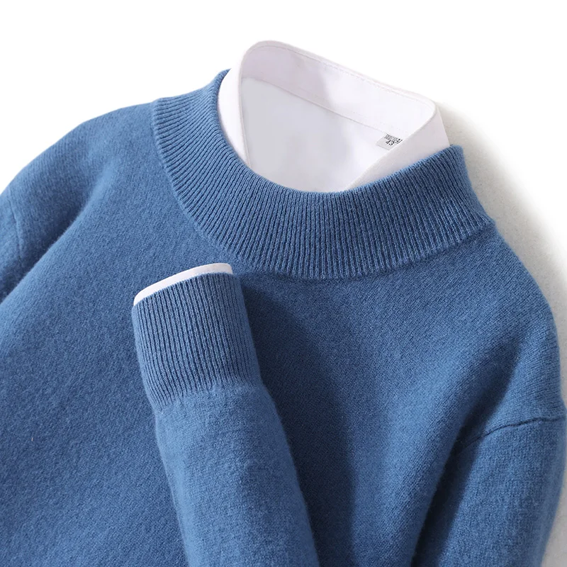 Sweter damski z wełny merynosów Plus Size do 5XL Jasny brąz