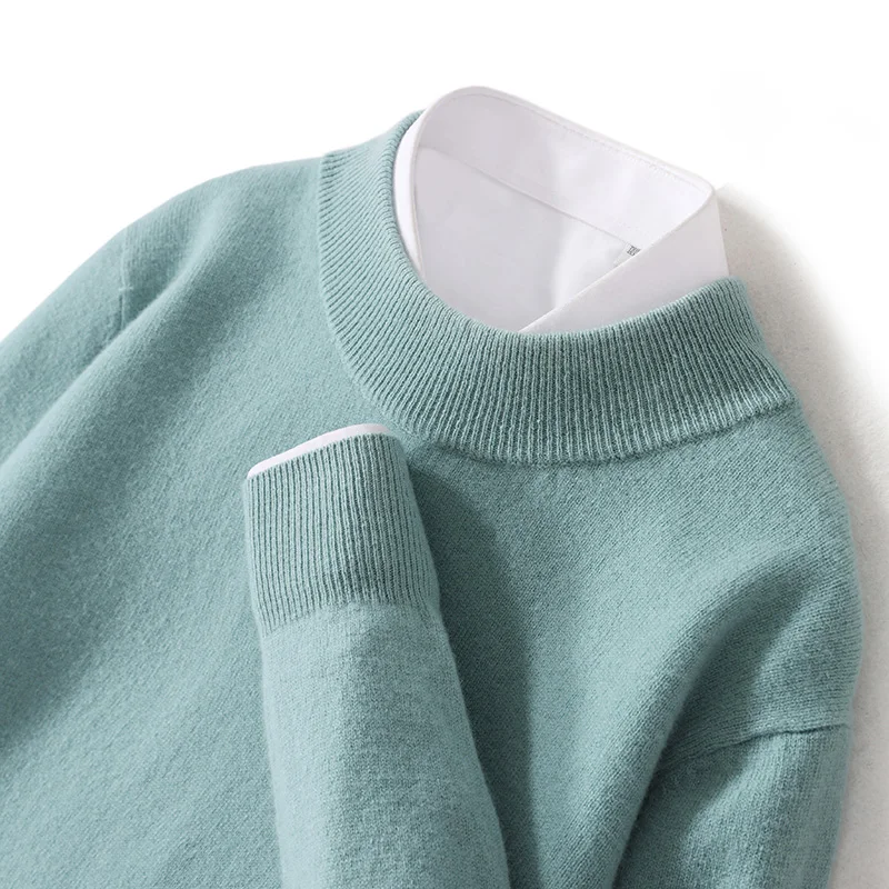 Sweter damski z wełny merynosów Plus Size do 5XL Lekka kawa