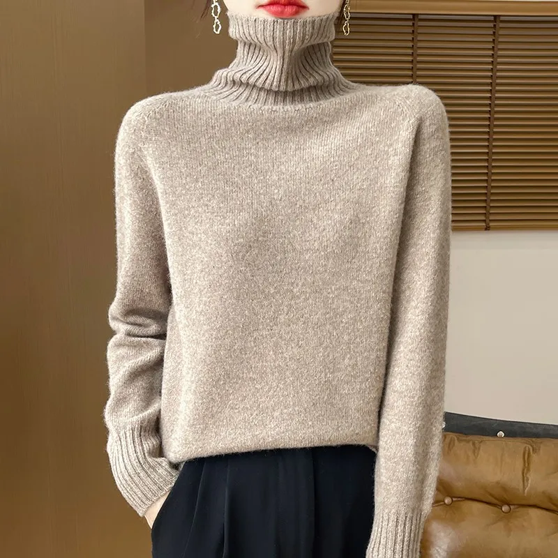 Sweter damski z wełny merynosowej 100% długi rękaw Głównik