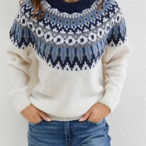 Sweter z dzianiny oversize duże rozmiary jesień-zima Biały