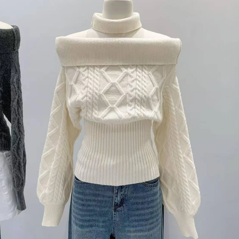 Sweter dzianinowy z kokardą Y2K dopasowany krój Jasny zielony