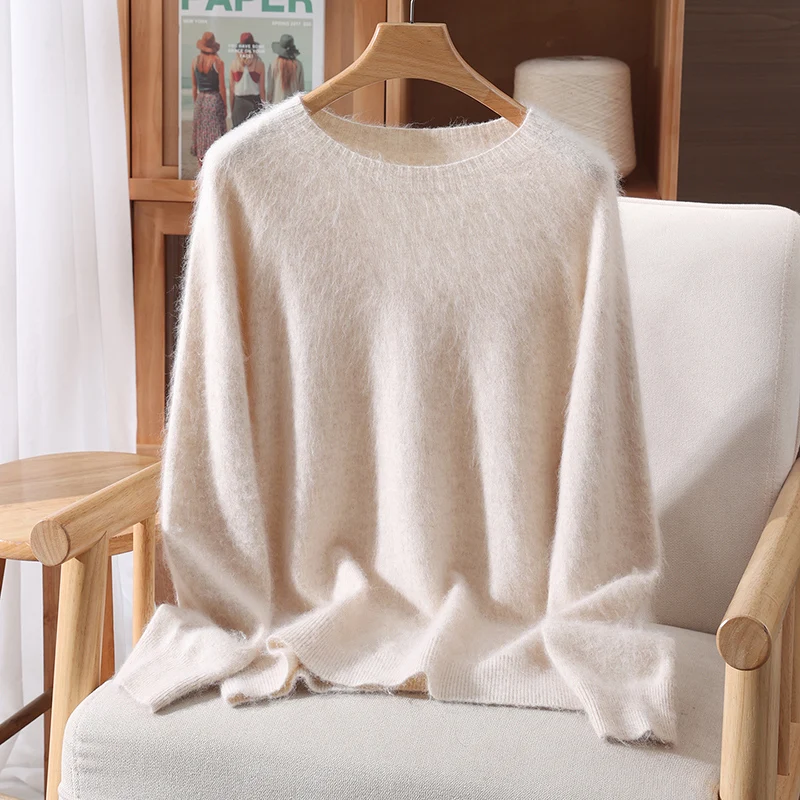 Damski sweter kaszmirowywyjątkowo miękki, bazowy model Beżowy