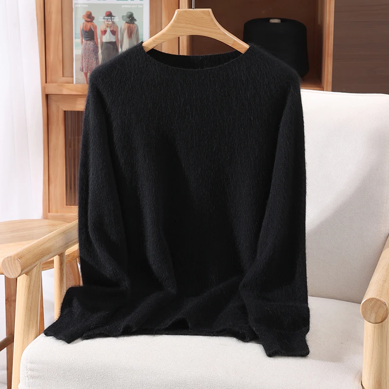 Damski sweter kaszmirowywyjątkowo miękki, bazowy model Czarny
