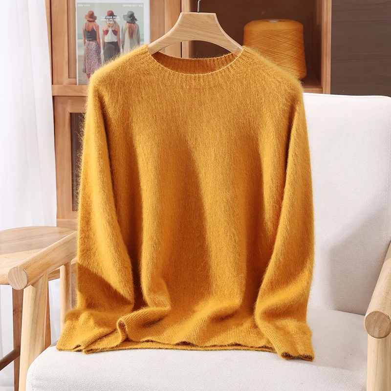 Damski sweter kaszmirowywyjątkowo miękki, bazowy model Pomarańczowy