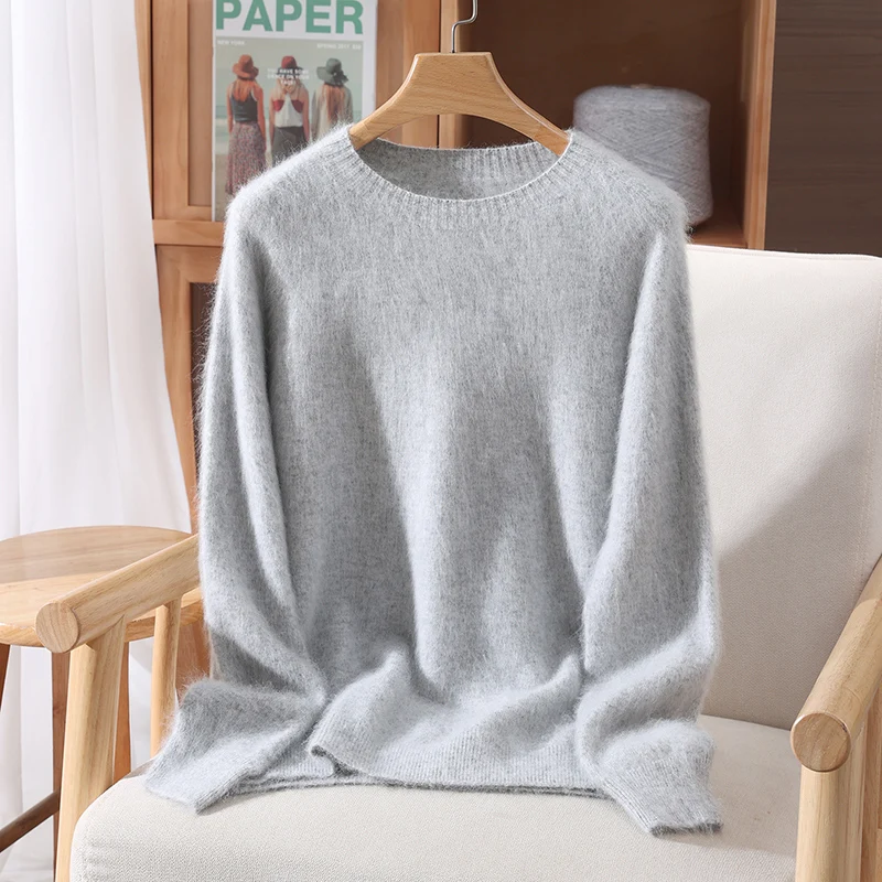 Damski sweter kaszmirowywyjątkowo miękki, bazowy model Szary