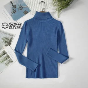 Sweter z golfem — miękki i elastyczny basic w wielu kolorach Denimblue