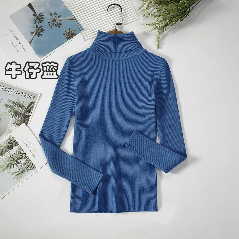Sweter z golfem — miękki i elastyczny basic w wielu kolorach Denimblue