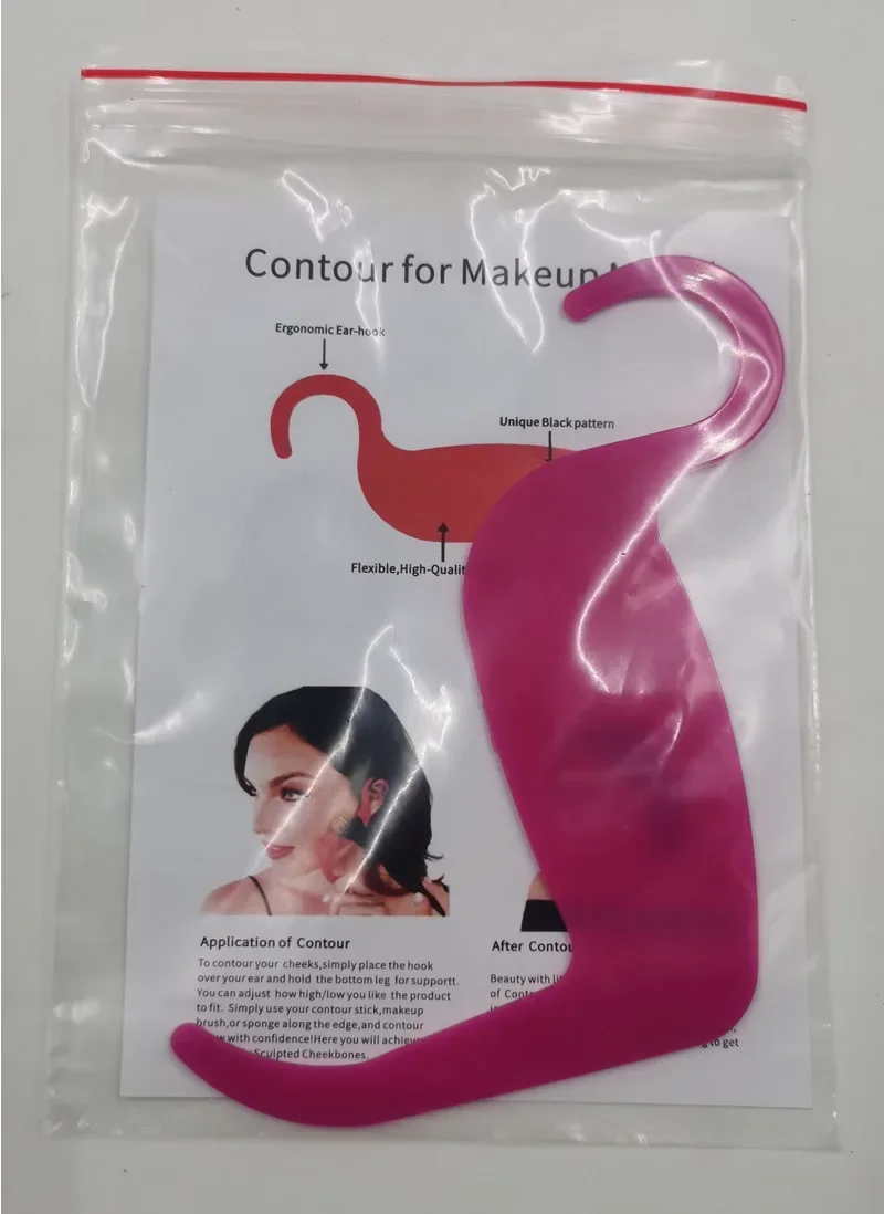 Zestaw szablonów do makijażu kontur twarzy brwi eyeliner Czerwony
