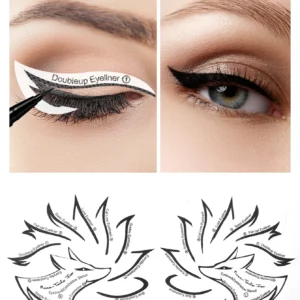 Szablony do makijażu oczu z motywem lisa — eyeliner, brwi, cienie Biały