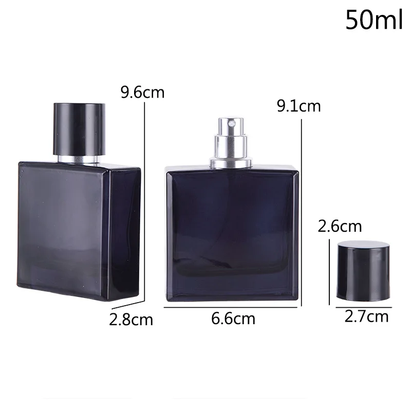 Szklana butelka do perfum 30ml lub 50ml z atomizerem – granatowa Jasnozielony