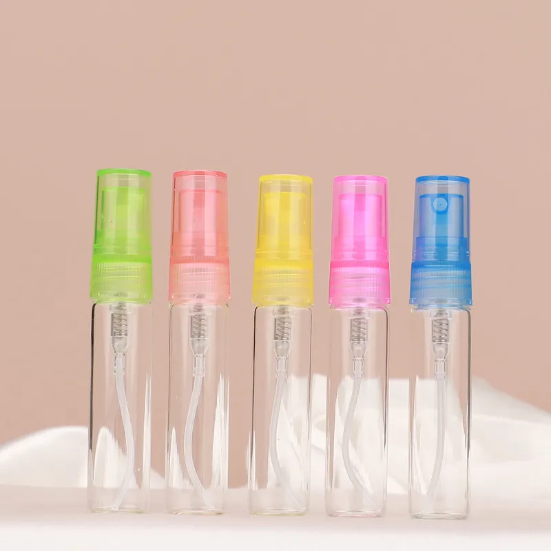 Szklana mini butelka na perfumy 5ml i 10ml z atomizerem podróżna Jasnozielony