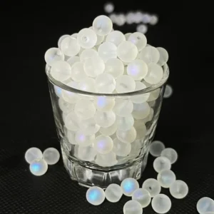 Szklane koraliki 8mm okrągłe do tworzenia biżuterii — 60 sztuk Srebrny