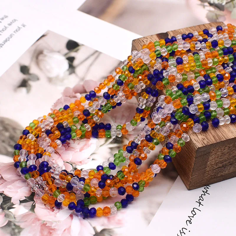 Szklane koraliki Rondell do biżuterii DIY Czerwony