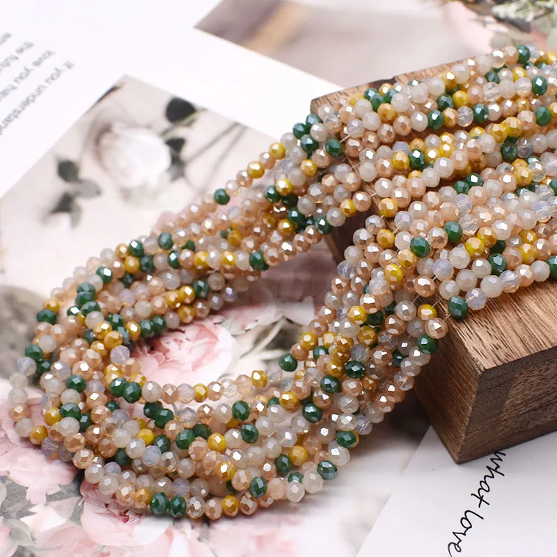 Szklane koraliki Rondell do biżuterii DIY Szary
