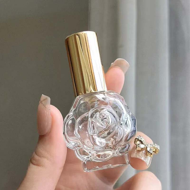 Szklany flakon na perfumy 10 ml w kształcie róży z atomizerem Jasnozielony